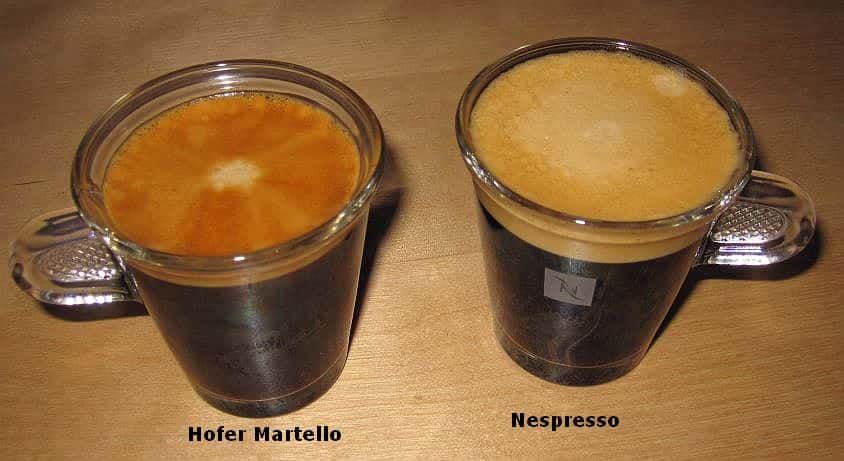 Crema Martello gegen Nespresso